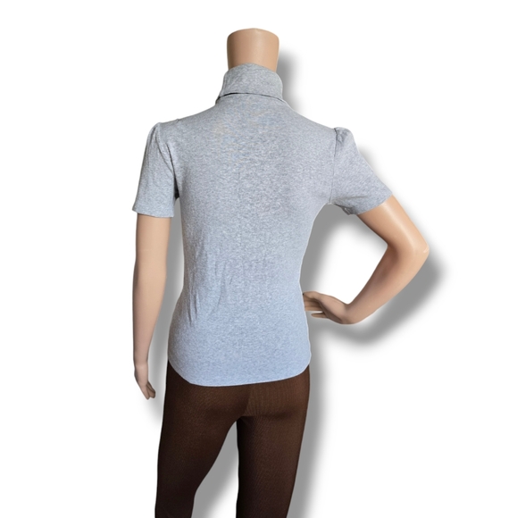 ESPRIT Women's Heather Grey Turtleneck Ribbed Knit Tee - Picture 8 of 16